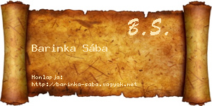 Barinka Sába névjegykártya